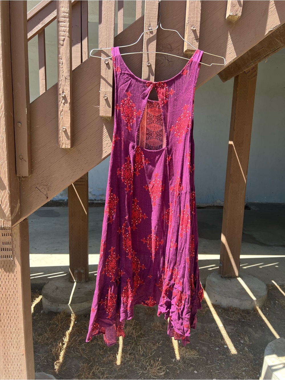 Free People Purple Dress with Red Floral Print - Picture 4 of 7